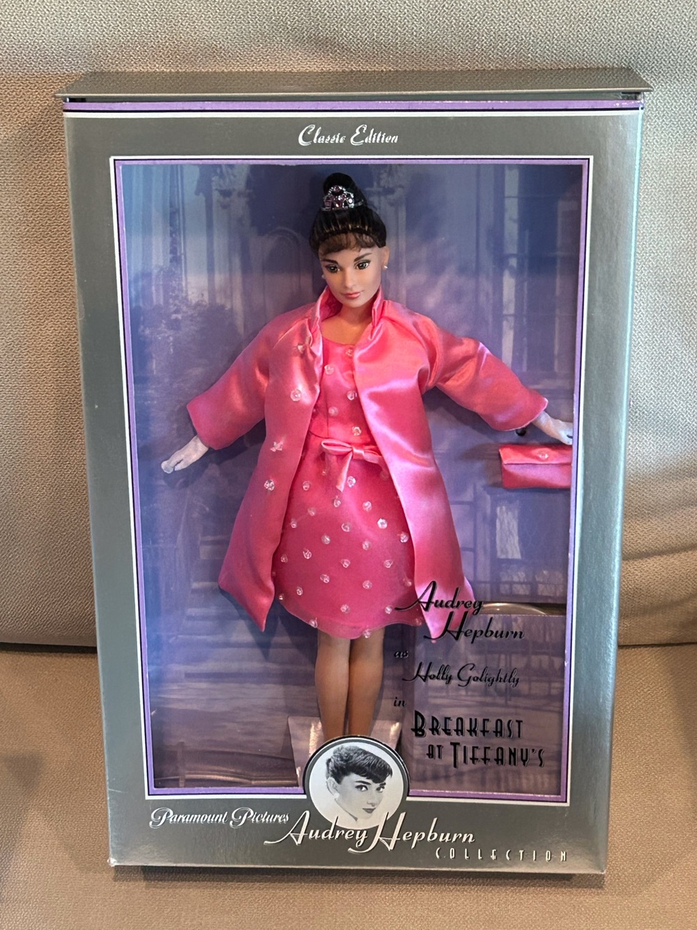 Audrey Hepburn Breakfast at Tiffany’s Barbie Doll Classic Edition Pink New